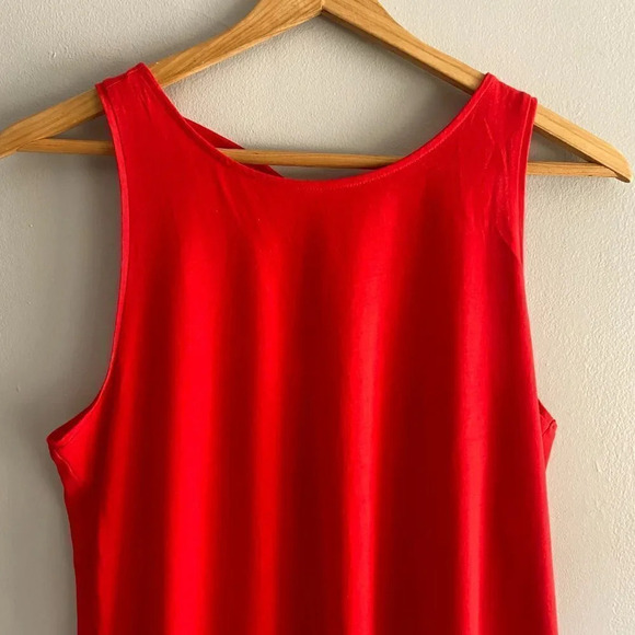 Loft Mixed Media Red Tie Back Tank Top Small Petite - Picture 7 of 10